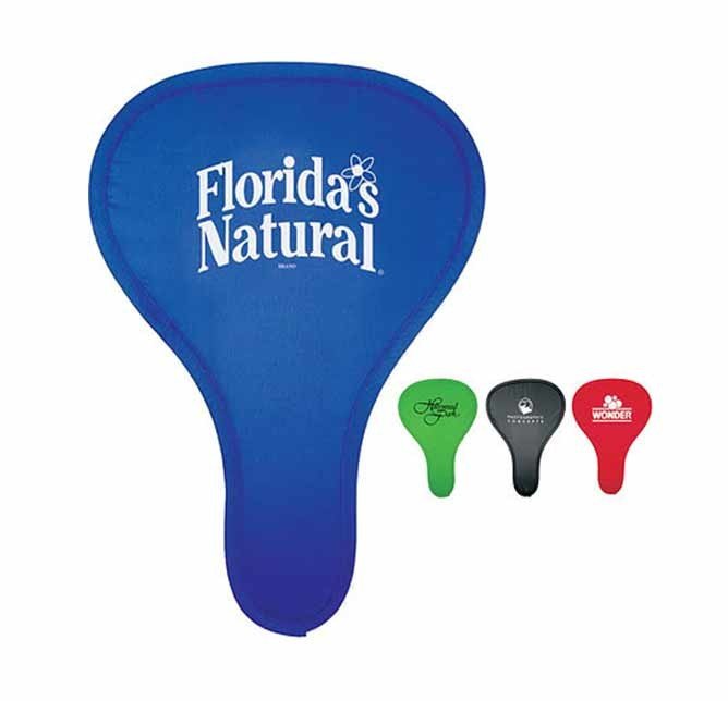 Abanico para impresión, personalizable, colapsable forma riñón, con su bolsita del mismo color