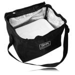 Lonchera termica de nylon, cierre zipper, interior termico aluminio