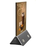 Cargador/bateria power bank, con porta-menu acrilico, 13,000 mah, con 4 salidas para usb. base triangular